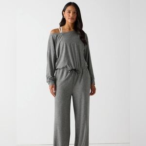 Fabletics Relaxed Wide-Leg Jumpsuit in Heather Gray